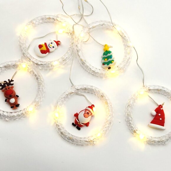 LED Christmas 100 Lamp Beads, 10 Pendants Curtain , Christmas LED String Lights - Picture 7 of 13